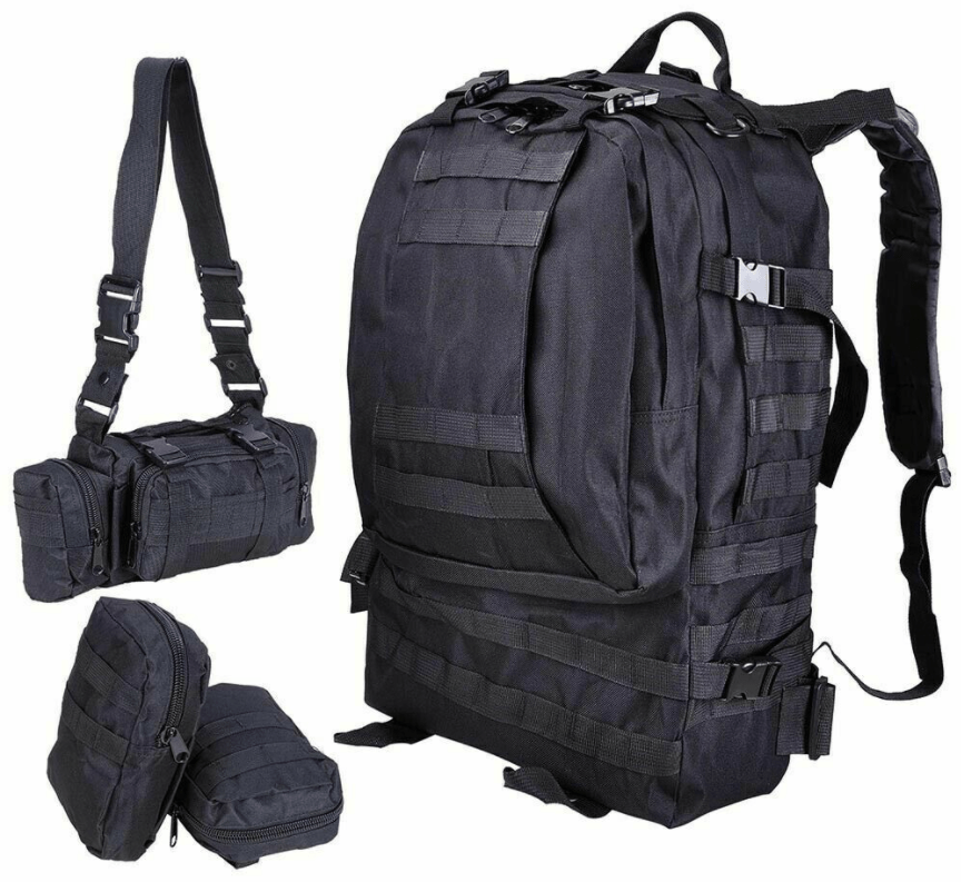 StealthX Military Backpack 55L MOLLE Tactical Bag Camping Hiking Rucksack (6 Color Options)