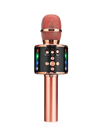 Tekmod 4-in-1 Wireless Bluetooth Microphone Karaoke Handheld Professional Mic in Rose Gold