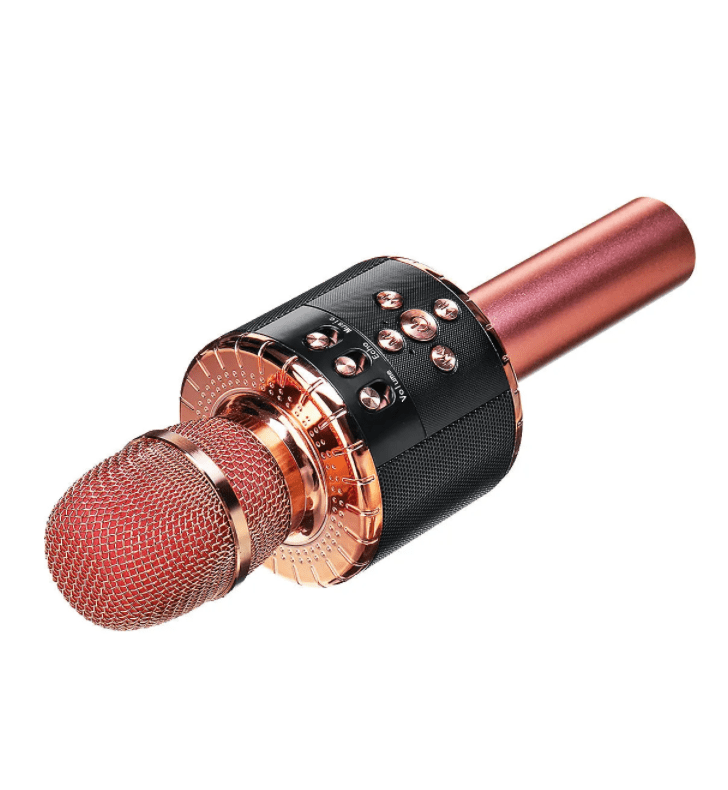 Tekmod 4-in-1 Wireless Bluetooth Microphone Karaoke Handheld Professional Mic in Rose Gold