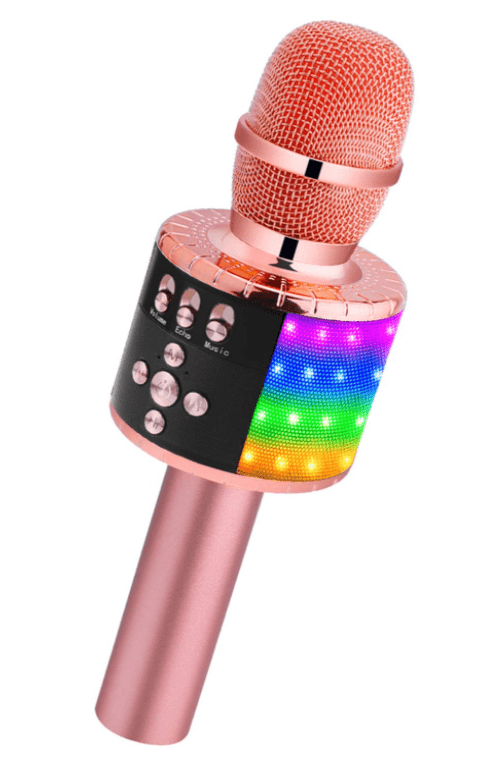 Tekmod 4-in-1 Wireless Bluetooth Microphone Karaoke Handheld Professional Mic in Rose Gold