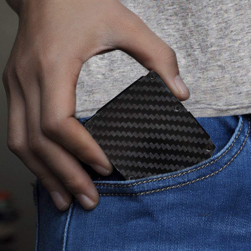 Carbon Fiber Wallet & Credit Card Holder RFID Blocking